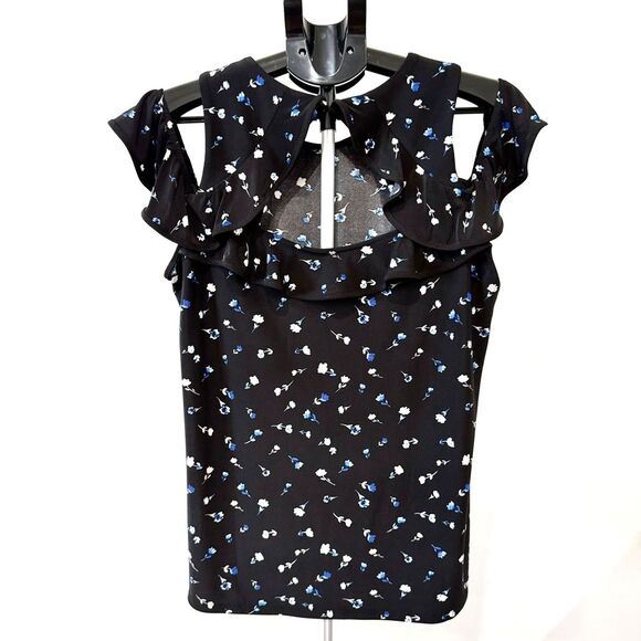 Ivanka Trump Cold Shoulder Floral Blouse - Size Medium - Picture 3 of 8